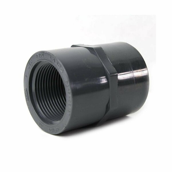 Thrifco Plumbing 2 Inch Threaded x Threaded PVC Coupling SCH 80 8213774